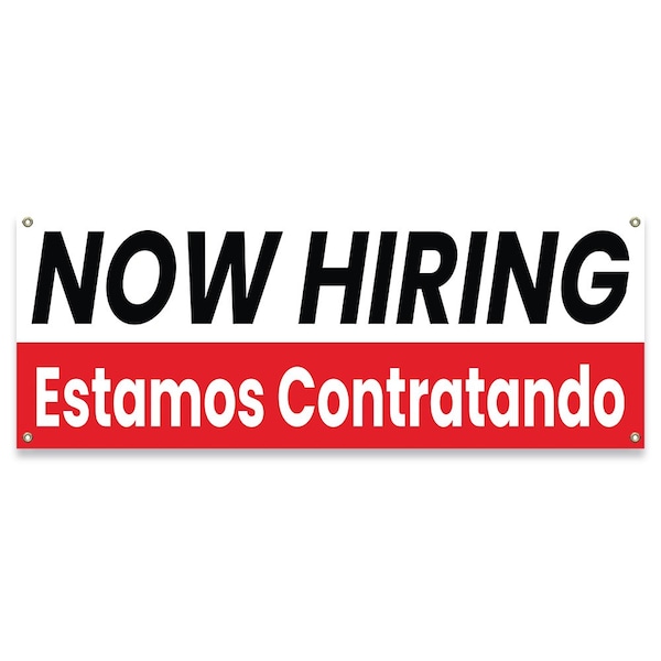 Signmission Now Hiring Estamos Contratando Banner Concession Stand Food Truck Single Sided B-30113 - main